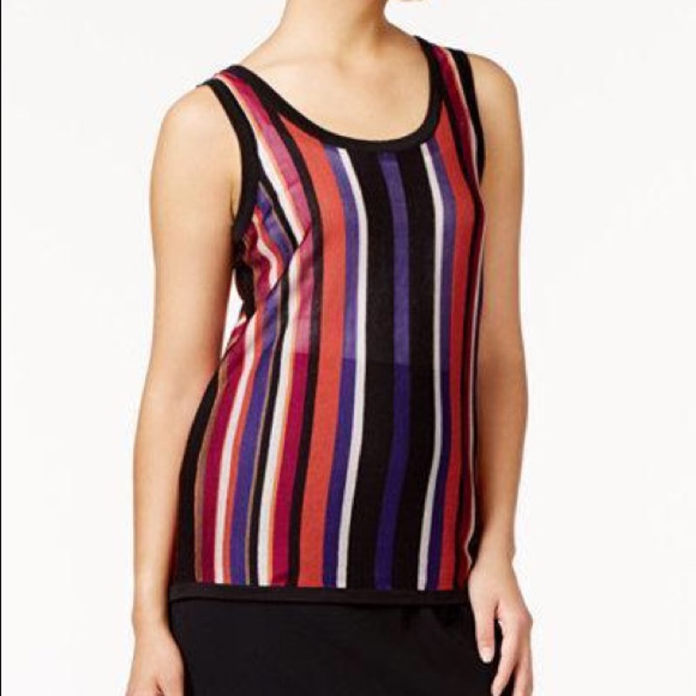 Anne Klein Multi Striped Sweater Tank